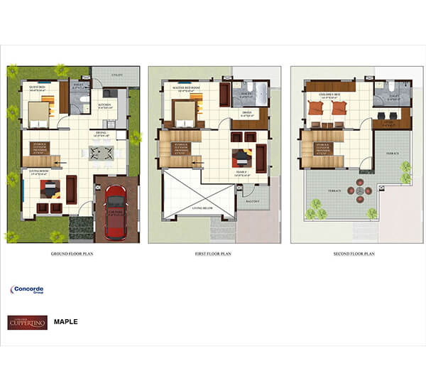Villas in E-city Bangalore Cuppertino Floorplan 1