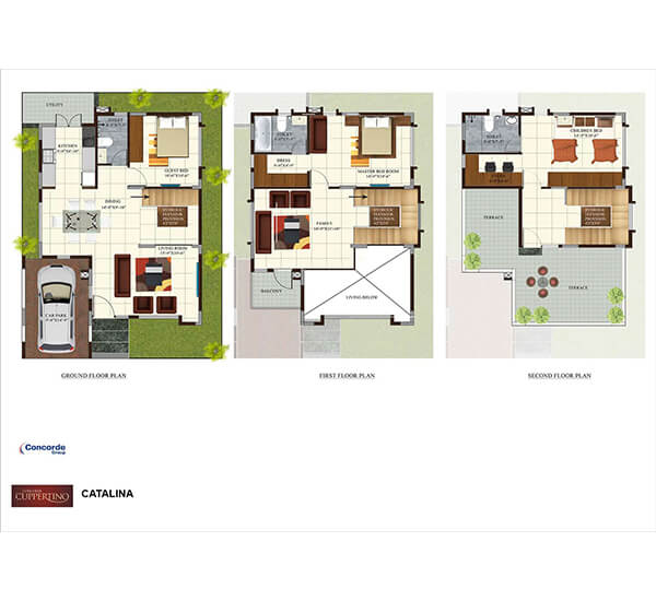 Villas in E-city Bangalore Cuppertino Floorplan 2