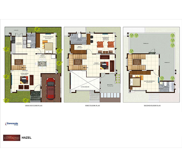Villas in E-city Bangalore Cuppertino Floorplan 3